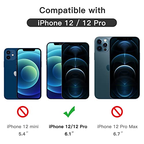JETech Full Coverage Screen Protector for iPhone 12/12 Pro 6.1-Inch, 9H Tempered Glass Film Case-Friendly, HD Clear, 3-Pack