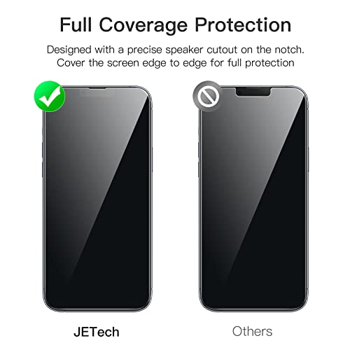 JETech Full Coverage Screen Protector for iPhone 13 Pro Max 6.7-Inch, 9H Tempered Glass Film Case-Friendly, HD Clear, 3-Pack