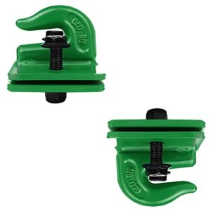 2 Pack 3/8" Tractor Bucket Grab Hook, G70 Forged Steel Bolt On Grab Hook for Tractor Bucket, Heavy Duty Tow Hook with Backer Plate Available Work Well for Loader Buckets, Truck RV, UTV (Green)