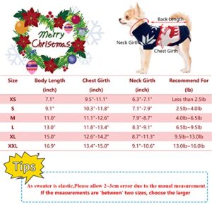 Vehomy 2Pcs Pet Puppy Christmas Sweaters Cat Sweater Kitten Knitwear Dog Xmas Clothes Navy Blue and Christmas White Sweaters with Reindeers Snowflakes Pattern for Kitten Cat Puppy Dog S