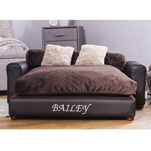 Moots Premium Leatherette Pets Sofa, Personalized, Espresso, X-Large