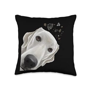akbash dog gifts funny curious akbash dog throw pillow, 16x16, multicolor