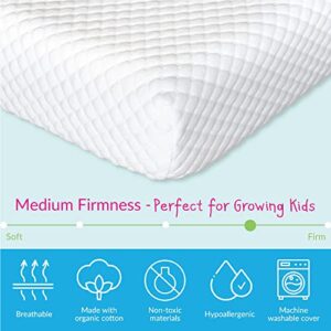 Max & Lily 5 Inch Mattress for Kids Bed/Bunk Bed/Trundle, Memory Foam Mattress in a Box, Medium Firm Support with Breathable Cooling Cover, CertiPUR-US Certified, Twin