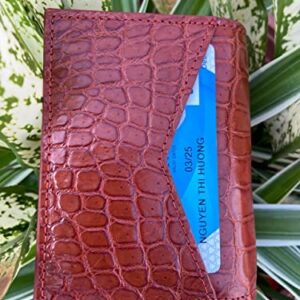 Double side Brown Crocodile Alligator leather skin Credit Cardholder, leather credit cardcase, leather creditcard cover