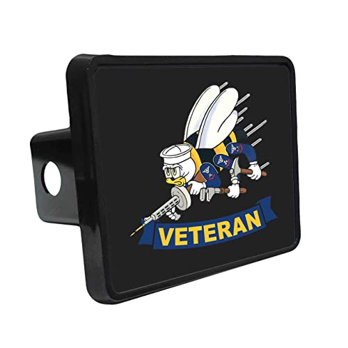 Navy Seabees Veteran Tow Hitch Licensed Military Apparel Patriotic Products Gifts for Veterans Families and Retired VetFriends.com