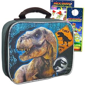 Jurassic Lunch Box for Boys Kids - Bundle with Dinosaur Lunch Bag with Stickers, More | Jurassic World Lunch Box