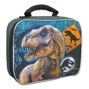 Jurassic Lunch Box for Boys Kids - Bundle with Dinosaur Lunch Bag with Stickers, More | Jurassic World Lunch Box