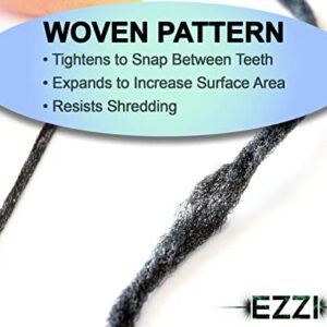 EZZI Woven Expanding Dental Floss | Naturally Waxed & Textured w/Charcoal & Xylitol to Optimally Clean Gums | Mint | Thick & 109 Yards