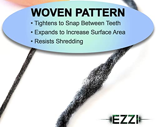 EZZI Woven Expanding Dental Floss | Naturally Waxed & Textured w/Charcoal & Xylitol to Optimally Clean Gums | Mint | Thick & 109 Yards