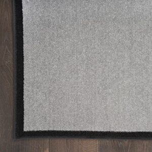 Nourison Modern Passion Geometric Grey/Black 7'10" x 9'10" Area -Rug, Easy -Cleaning, Non Shedding, Bed Room, Living Room, Dining Room, Kitchen (8x10)