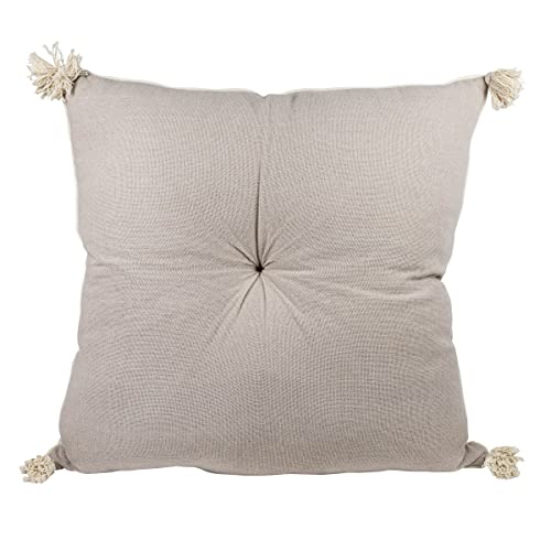 Foreside Home & Garden Taupe 30X30 Hand Woven Filled Oversized Pillow