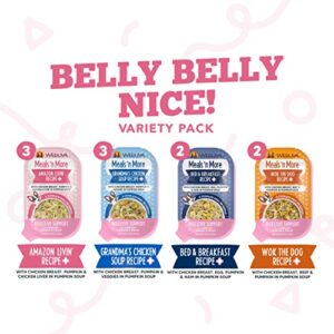 Weruva Dog Meals 'n More Natural Wet Dog Food, Belly Belly Nice! Digestive Support Variety Pack, 3.5oz Cup (10 Cups)