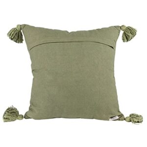 Foreside Home & Garden Green Plaid 18X18 Hand Woven Filled Pillow