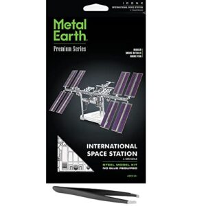 metal earth fascinations premium series international space station 3d metal model kit bundle with tweezers