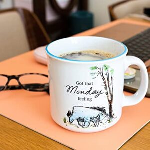 Disney Winnie the Pooh Eeyore Monday Feeling Ceramic Camper Mug | BPA-Free Travel Coffee Cup For Espresso, Caffeine, Cocoa, | Home & Kitchen Essential | Cute Gifts and Collectibles | Holds 20 Ounces