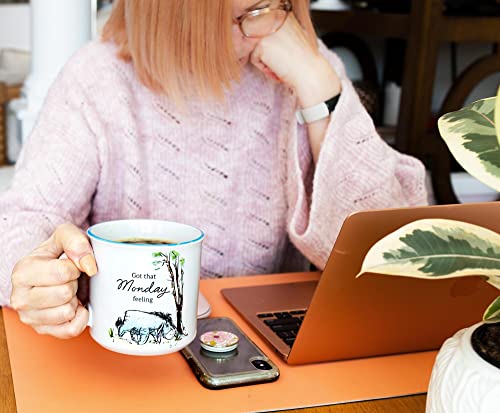 Disney Winnie the Pooh Eeyore Monday Feeling Ceramic Camper Mug | BPA-Free Travel Coffee Cup For Espresso, Caffeine, Cocoa, | Home & Kitchen Essential | Cute Gifts and Collectibles | Holds 20 Ounces