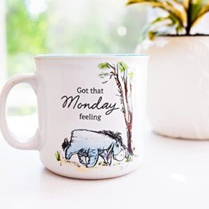 Disney Winnie the Pooh Eeyore Monday Feeling Ceramic Camper Mug | BPA-Free Travel Coffee Cup For Espresso, Caffeine, Cocoa, | Home & Kitchen Essential | Cute Gifts and Collectibles | Holds 20 Ounces