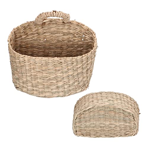 2Pcs Rustic Magazine Basket, Magazine Storage Basket Magazine Basket with Handles Wall Hanging Storage Basket Decorative Baskets