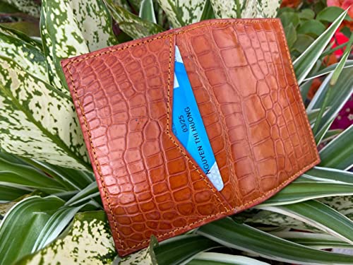 Vietnam Double side Brown Crocodile Alligator leather skin Credit Cardholder, leather credit cardcase, leather creditcard cover