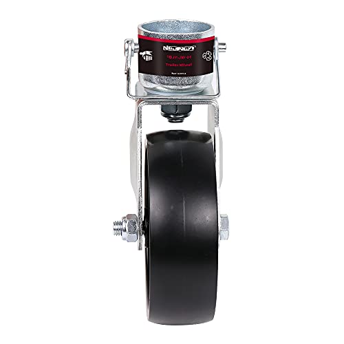 6" Trailer Swirl Jack Caster Wheel 1200lbs Capacity with Pin with Trailer Jack Foot Plate 2000LBS