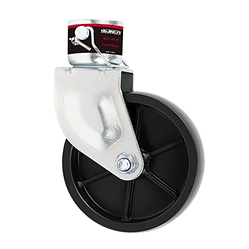 6" Trailer Swirl Jack Caster Wheel 1200lbs Capacity with Pin with Trailer Jack Foot Plate 2000LBS