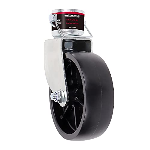 6" Trailer Swirl Jack Caster Wheel 1200lbs Capacity with Pin with Trailer Jack Foot Plate 2000LBS