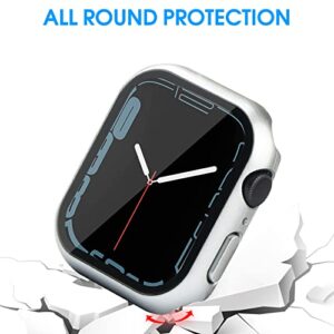 Tiorecime 20 Pack Case for Apple Watch Series 8 & 7 45mm with Tempered Glass Screen Protector, Ultra-thin Shockproof Hard PC Protective Cover, All-around Edge Bumper Compatible with iWatch S8 S7 45mm