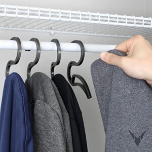 VENALLI Hangers Made for Hoodies | Plastic Clothes Hangers | Coat Hoodie Hanger | Closet Organization | Apartment Dorm Essentials (Pack of 10, Black)