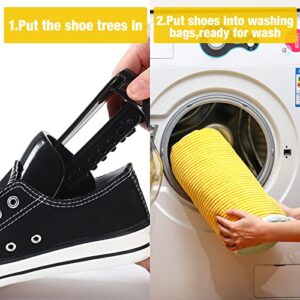 8 Pcs Shoes Laundry Bag Adjustable Shoe Trees Washing Machine Bag with Zipper Shoe Cleaner Kit 4 Pair of Shoe Trees for Women Men Canvas