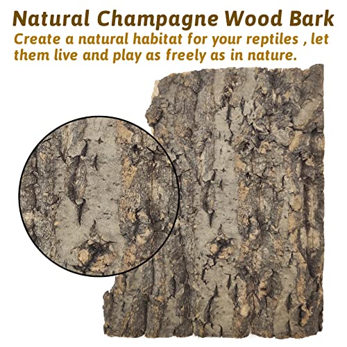 Hamiledyi Reptile Bark Bedding Tortoise Cork Bark Flats Natural Bulk Terrarium Cork Wood Tank Substrate Supplies for Snake Spiders Bearded Dragons Hermit Crabs Geckos (1 LB)