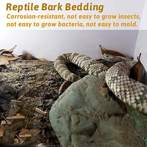 Hamiledyi Reptile Bark Bedding Tortoise Cork Bark Flats Natural Bulk Terrarium Cork Wood Tank Substrate Supplies for Snake Spiders Bearded Dragons Hermit Crabs Geckos (1 LB)