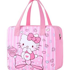 Cute Lunch Box for Women, Insulated Lunch Bag, Pink Reusable Lunch Tote Bag for Work Picnic Travel