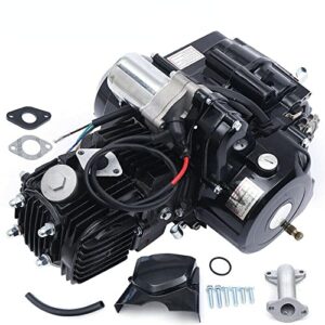zawayine 125cc 4 stroke engine motor replacement kit, electric start engine motor, air cooled semi auto transmission w/reverse engine for 125cc all sizes of karts and atv