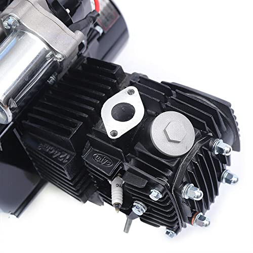 ZAWAYINE 125cc 4 Stroke Engine Motor Replacement Kit, Electric Start Engine Motor, Air Cooled Semi Auto Transmission W/Reverse Engine for 125cc All Sizes of Karts and ATV