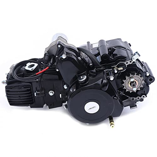 ZAWAYINE 125cc 4 Stroke Engine Motor Replacement Kit, Electric Start Engine Motor, Air Cooled Semi Auto Transmission W/Reverse Engine for 125cc All Sizes of Karts and ATV