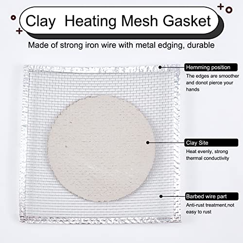 OLYCRAFT 20Pcs Wire Gauze Squares with Ceramic Center Uniform Heating Gasket Asbestos Free Square Wire Gauze 4.9 Inch X 4.9Inch