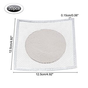 OLYCRAFT 20Pcs Wire Gauze Squares with Ceramic Center Uniform Heating Gasket Asbestos Free Square Wire Gauze 4.9 Inch X 4.9Inch