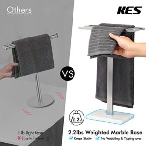 KES Hand Towel Stand with Marble Base, S-Shape Towel Rack Free Standing Hand Towel Holder for Bathroom Countertop SUS304 Stainless Steel Brushed Finish, BTH223-2