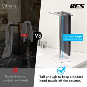 KES Hand Towel Stand with Marble Base, S-Shape Towel Rack Free Standing Hand Towel Holder for Bathroom Countertop SUS304 Stainless Steel Brushed Finish, BTH223-2