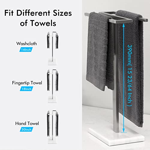 KES Hand Towel Stand with Marble Base, S-Shape Towel Rack Free Standing Hand Towel Holder for Bathroom Countertop SUS304 Stainless Steel Brushed Finish, BTH223-2