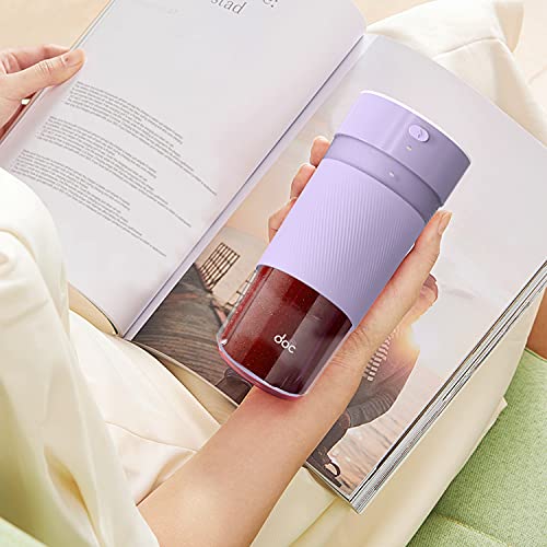 Lamar Portable Blender, Personal Size Blender for Smoothies, Juice and Shakes, Mini Blender with Powerful Motor 2000mAh Rechargeable Battery, Six Blades, 300ml, for Home, Travel, Office, Outdoor(Purple)