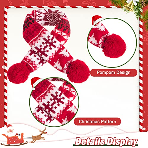 KOOLTAIL Cat Christmas Sweater and Scarf Set Holiday Outfit with Elk Snowflakes Pattern Winter Warm Clothes for Cats Kitten Small Dogs Puppy