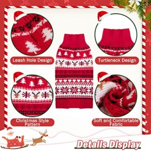 KOOLTAIL Cat Christmas Sweater and Scarf Set Holiday Outfit with Elk Snowflakes Pattern Winter Warm Clothes for Cats Kitten Small Dogs Puppy