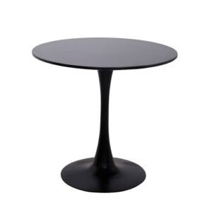 forsho tulip table 32" round dining table set for 4, mid century modern circle dining table with pedestal base (black)