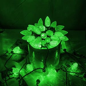 Dazzle Bright C9 St. Patrick's Day String Lights, 100 LED 66 FT Waterproof Connectable Green Wire Fairy Lights, Christmas Lights for Indoor Outdoor Garden Yard Xmas Tree House Decorations (Green)
