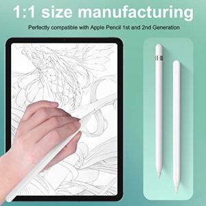 6 Pack [Pen Like] Pencil Tips for Apple Pencil 1st 2nd Generation Replacement Nibs No Wear Out Durable Fine Point Tip Compatible for Apple Pen White