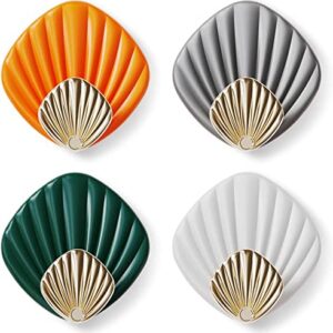 4pcs Decorative Hanging Hooks Seashell Wall Hooks Coat Key Towel Hooks Wall Hangers Beach Nautical Home Decoration Ornaments