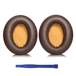 aiivioll compatible with sennheiser momentum 2.0 ear cushions, isolating headphone cushion memory foam replacement earpads (brown+brown net)