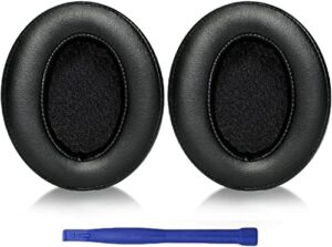 aiivioll compatible with sennheiser momentum 2.0 ear cushions, isolating headphone cushion memory foam replacement earpads (black +black net)