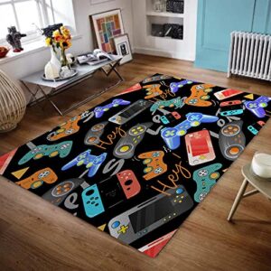 video game rugs carpets gameing for kids teen boy room bedroom, colorful gaming floor mats area rug for living room gaming chair mat hardwood, 59"*39" area rugs carpet for gamer boys